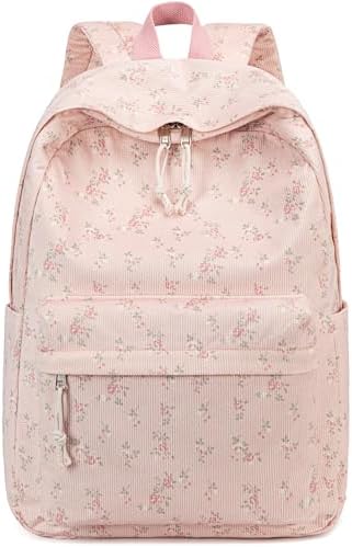 School Backpack for Teen Girls Bookbags Elementary High School Corduroy Laptop Bags Women Travel Daypacks