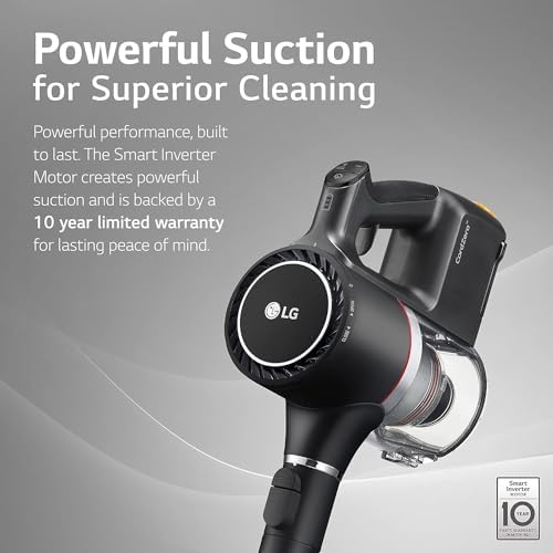 LG CordZero Cordless Vacuum, Lightweight, Powerful Suction for Pet Hair, Hard Floors, Carpet & Furniture. 2 Batteries for 100 Min Run Time, 10-Year Motor Warranty, A916BM (Renewed)