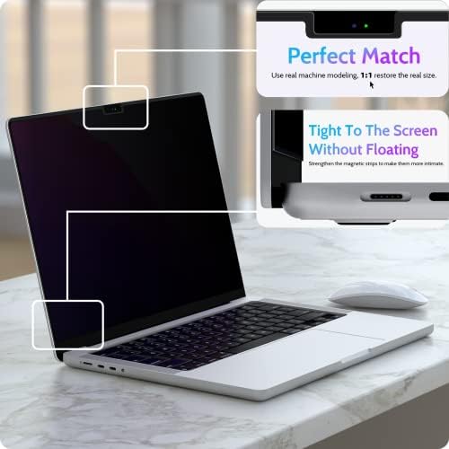 Magnetic Privacy Screen for Macbook Air 13.6/13 Inch (2022-2025, M2, M3, M4), Removable Matte Anti Glare Blue Light Protector Private Security Filter for 13.6inch Mac Laptop Computer