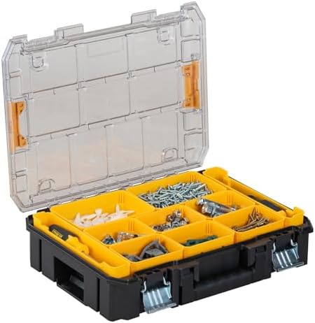 DEWALT TSTAK Tool Organizer, Small Parts Tool Box with Removable Compartments (DWST17805)