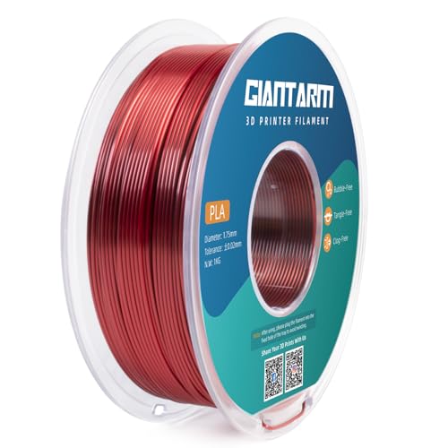 GIANTARM Dual Color PLA Filament, Silk PLA Filament 1.75mm +/-0.02mm,1KG Spool(2.2lbs) Vacuum Packaging, 3D Printing Filaments Fit Most FDM Printer