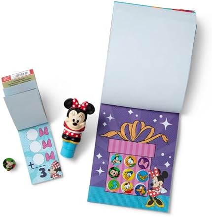 Melissa & Doug Sticker Wow!™ Disney Minnie Mouse Bundle: 24-Page Activity Pad, Stamper, 500 Stickers, Mini Pad, Arts and Crafts Fidget Toy Collectible Character