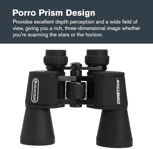Celestron - Cometron 7x50 Astronomy Binoculars – Entry-Level for Stargazing and Comet Watching – Large 50mm Objective Lenses – Wide 6.6° Field of View – Multi-Coated Optics