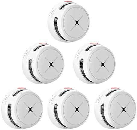 AEGISLINK Smoke Alarm 10-Year Battery with Test/Silence Button, Fire Alarm with Photoelectric Sensor, Low Battery Warning, S500 (Independent, 6-Pack)
