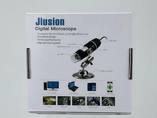 40 to 1000x Magnification Endoscope, 8 LED USB 2.0 Digital Microscope, Mini Camera with OTG Adapter Metal Stand, Compatible with Mac Windows 7 8 10 11 Android Linux Chrome Not for iPhone/iPad