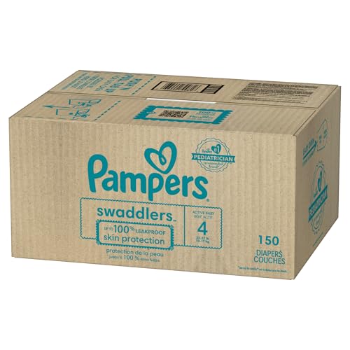 Pampers Baby Diapers - Swaddlers - Size 4, 150 Count, Ultra Absorbent Disposable Infant Diaper