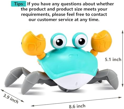 control future Crawling Crab Baby Toy - Infant Tummy Time Toys 3 4 5 6 7 8 9 10 11 12 Babies Boy 3-6 6-12 Learning Crawl 9-12 12-18 Walking Toddler 36 Months Old Music Development 1st Birthday Gifts