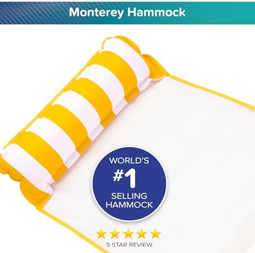 Aqua 4-in-1 Monterey Hammock Pool Float & Water Hammocks, 1-2-3-4 Multipacks – Multiple Colors/Styles – for Adults and Kids Floating
