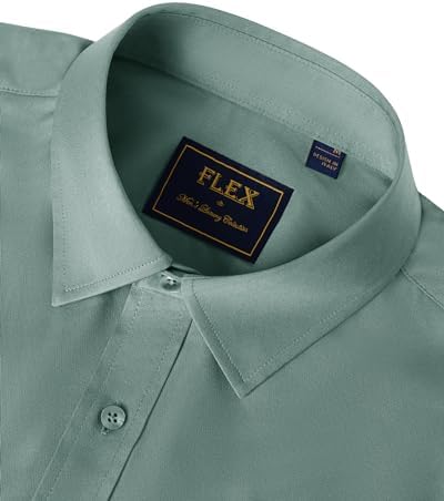 J.VER Men's Dress Shirts Solid Long Sleeve Stretch Wrinkle-Free Formal Shirt Business Casual Button Down Shirts