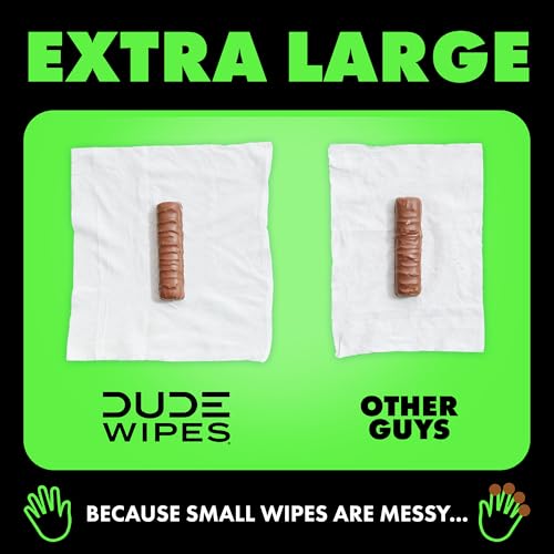 Dude Wipes - Flushable Wipes - 6 Pack, 288 Count - Herbal Relief Extra-Large - Witch Hazel & Geranium Essential Oils - Septic and Sewer Safe