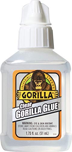 Gorilla Clear Glue, 1.75 Ounce Bottle (Pack of 5) - Crystal Clear, All Purpose, and Water Resistant