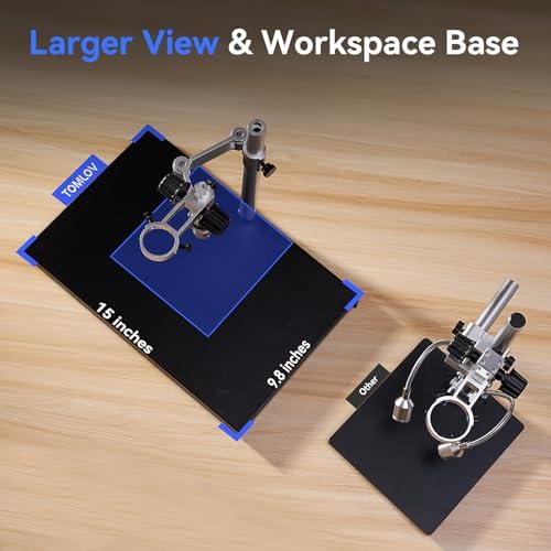 TOMLOV TM4K Max 4K Digital Microscope 2000x, 52MP Spin Arm Soldering Microscope for Adults, 10.1" HDMI Electronics Repair Microscopes with Ring Light, Larger Base LCD Coin Microscopes Full View, 64GB