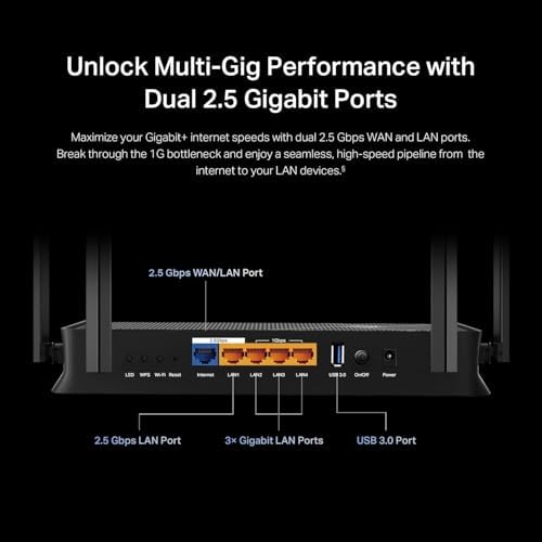 TP-Link Dual-Band BE3600 Wi-Fi 7 Router Archer BE230 | 4-Stream | 2×2.5G + 3×1G Ports, USB 3.0, 2.0 GHz Quad Core, 4 Antennas | VPN, EasyMesh, HomeShield, MLO, Private IOT | Free Expert Support