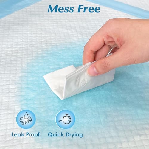 100 Count 22” x 22” Super Absorbency Disposable Underpads, Leakproof Quick Drying Disposable Pads for Baby, Puppy and Adults, Puppy Pads, Cat Pee Pads for Dogs, Potty Puppy Training Pads