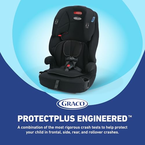 Graco Tranzitions 3-in-1 Harness Booster Car Seat, Forward Facing Car Seat, Highback, to Backless Booster, Black