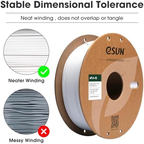 eSUN PLA Basic Filament 1.75mm, 3D Printer Filament High Speed PLA for Fast Printing, 1KG per Spool, 2 Spools High Speed 3D Printing Filament, Cold White + Black