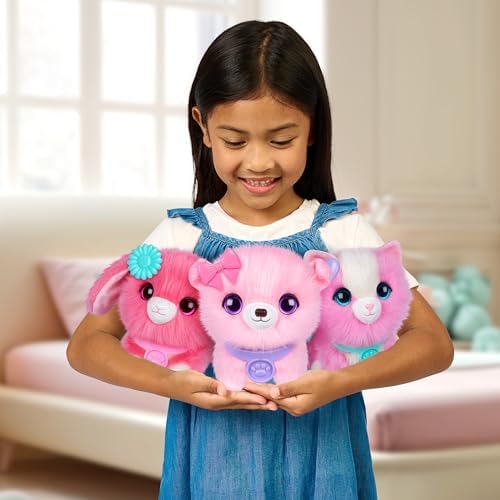 SCRUFFALUVS Pet Scruffs Pink - Mystery Plush Toy, 7.5" Tall - Wash to Reveal 1 of 3 Rescue Pets: Puppy, Bunny, or Kitty - Includes 8.7" Deluxe Pet Carrier - Styles May Vary