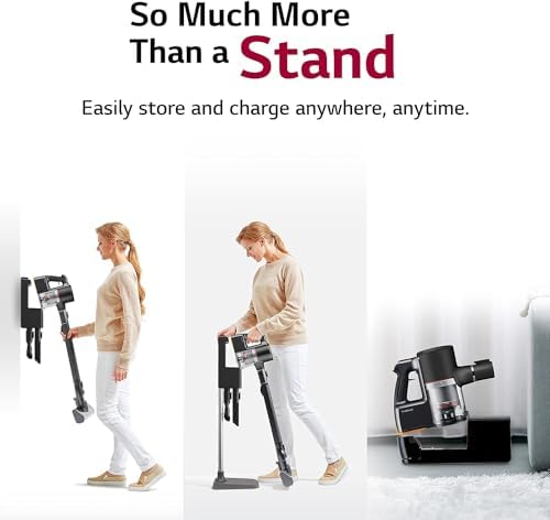 LG CordZero Cordless Vacuum, Lightweight, Powerful Suction for Pet Hair, Hard Floors, Carpet & Furniture. 2 Batteries for 100 Min Run Time, 10-Year Motor Warranty, A916BM (Renewed)