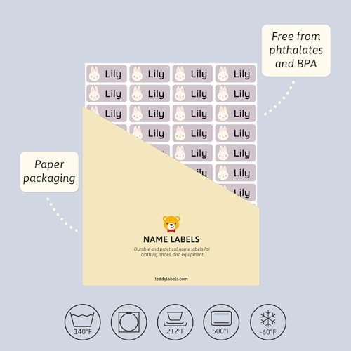 โ Personalized Name Labels for Kids (120) โ Waterproof & Durable Stickers for Clothing, School & Daycare Items - Babyanimals