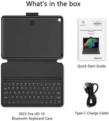 Made for Amazon Bluetooth Keyboard Case for Amazon Fire HD 10, (13th Gen, 2023 release)