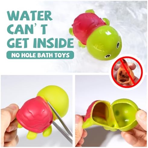 Hely Cancy Infant Bath Toys for 18 Months - No Hole Animal Bathtub Toys, Baby Bath Tub Toys