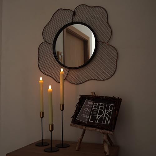 Homemory Real Wax LED Flameless Taper Candles with Remote Timer, 9.6 Inches Ivory Fake Candlesticks, Dripless Battery Operated Window Candle with 3D Flickering Flame for Fireplace Xmas Halloween