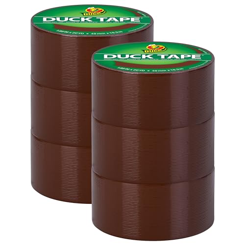 Duck Brand Duck Color Duct Tape, 6-Roll, Brown (1304965_C)