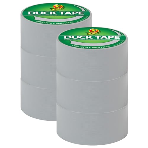 Duck Brand Duck Color Duct Tape, 6-Roll, Dove Grey (285226_C)