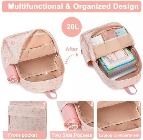School Backpack for Teen Girls Bookbags Elementary High School Corduroy Laptop Bags Women Travel Daypacks