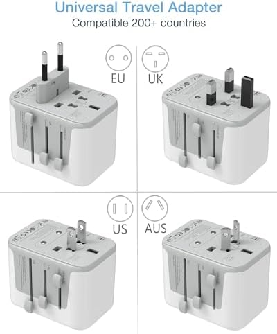 TESSAN Universal Travel Adapter, International Power Adapter 5.6A 28W 3 USB C 2 USB A Ports, Travel Worldwide Plug Adaptor, Outlet Wall Charger for Europe UK EU AUS (Type C/G/A/I)