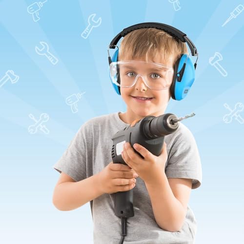 Dr.meter Ear Muffs for Noise Reduction: SNR27.4 Noise Cancelling Headphones for Autism with Adjustable Headband - Kids Ear Protection for Monster Jam, Fireworks, Concerts and Football Game - Blue