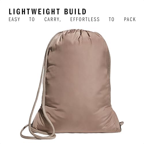 adidas Alliance Sackpack, Drawstring Backpack, Lightweight Small Gym Bag for Women and Men, Chalky Brown/Gunmetal, One Size