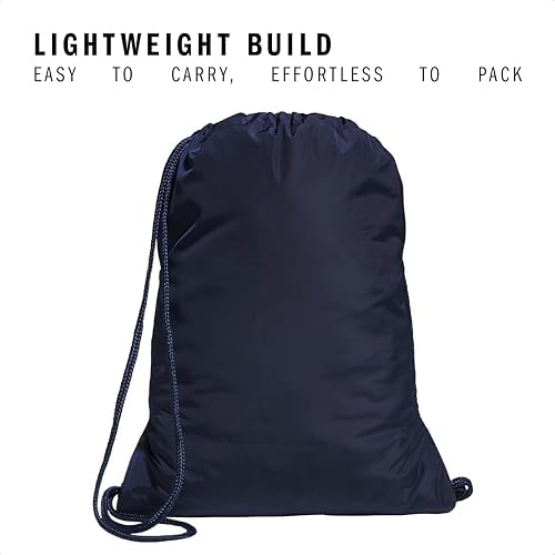 adidas Alliance Sackpack, Drawstring Backpack, Lightweight Small Gym Bag for Women and Men, Team Navy Blue 2, One Size