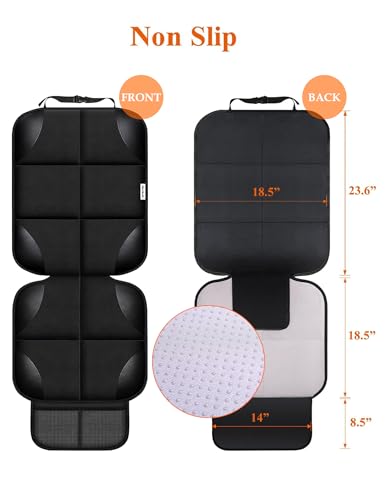 Meolsaek Car Seat Protector for Child Car Seat, Durable 600D Fabric Waterproof Car Seat Cover with Thick Pad Non-Slip Backing (No Imprints)