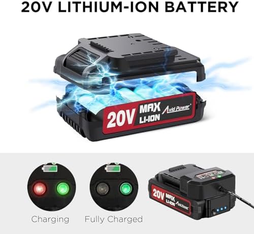 AVID POWER 20V MAX Lithium lon Cordless Drill Set, Power Drill Kit with Battery and Charger, 3/8-Inch Keyless Chuck, Variable Speed, 16 Position and 22pcs Drill Bits (Red)