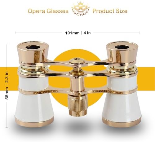 Opera Glasses,3X25 Theater Binoculars with Foldable and Extendable Handle,Mini Binocular Compact Lightweight,Portable Theater Glasses for Adults Kids Women in Musical Concert