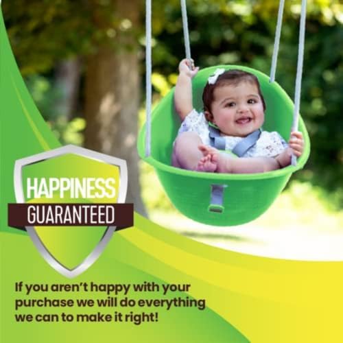 Swurfer Coconut Toddler Swing – Comfy Baby Swing Outdoor, 3- Point Adjustable Safety Harness, Secure, Safe Quick Click Locking System, Blister-Free Rope, Easy Installation, Ages 6-36 Months