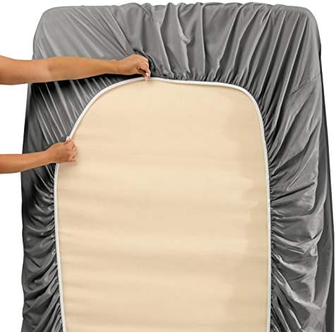 Hearth & Harbor Extra Deep Pocket King Size Sets - Fits Mattress 18-24 Inches Deep - Extra Deep Pocket Sheets - 6 Piece King Size - King - Grey Sheets