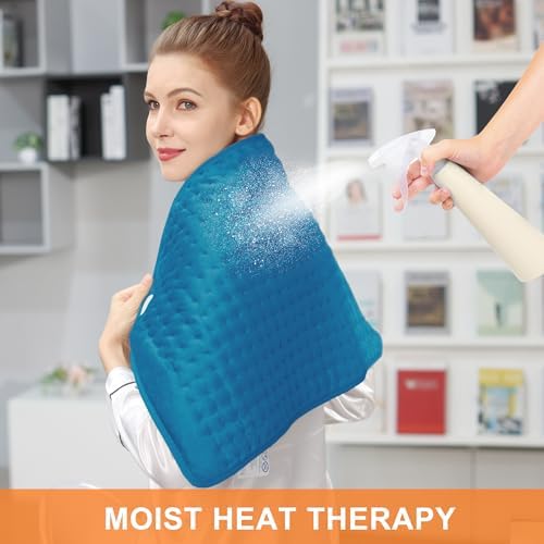 Heating Pad,Electric Heating Pads for Back,Hot Heated Pad for Abdomen,Shoulder,Knee,Multiple Temp and Auto Shut Off(Blue, 40''×20')