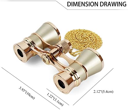 Aroncent Opera Glasses Binoculars 3X25 Mini Compact Binoculars with Chain for Adults Kids Women Vintage Theater Musical Concert