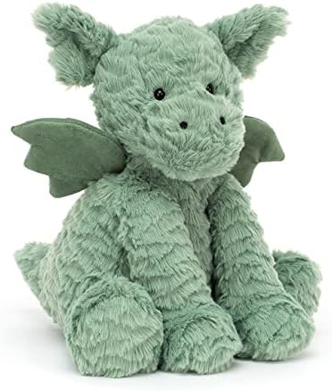 Jellycat Fuddlewuddle Dragon Stuffed Animal, 9 inches - Mythical Plush Toy - Classic Children's Gift