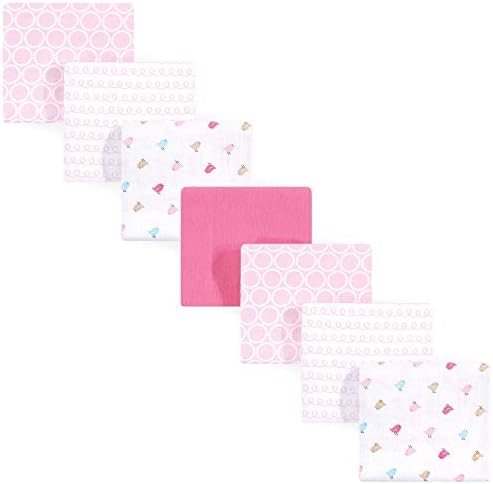 Luvable Friends Unisex Baby Cotton Flannel Receiving Blankets, Birdies 7-Pack, One Size