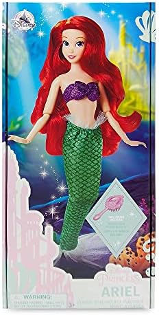 Disney Store Official Disney Princess Classic Doll (Ariel from The Little Mermaid), 11 Inches, Includes Brush with Molded Details, Fully Posable Toy in Classic Outfit - Disney Princess Toys for Girls