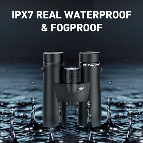 10x42 HD Binoculars for Adults High Powered with Phone Adapter, Tripod and Tripod Adapter, IPX7 Waterproof Binoculars with Clear Low Light Vision for Bird Watching Cruise Ship Travel