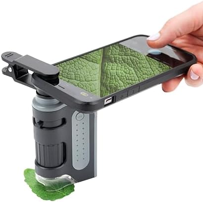 Carson MicroBrite Portable Digital Pocket Microscope for Kids or Adults, Accurate 60x-120x Zoom, Handheld Microscope with Phone Clip & Smartphone App (MM-350)