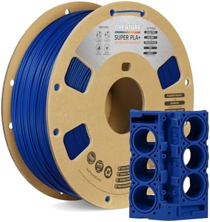 OVERTURE Super PLA+ Filament 1.75mm, Toughness Enhanced PLA Plus, Professional Toughness 3D Printer Filament 1kg (2.2lbs), High Precision +/- 0.02mm (Dark Blue)