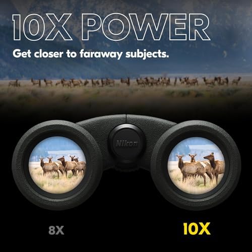 Nikon PROSTAFF P3 10x30 Binocular | Waterproof, fogproof, Rubber-Armored Compact Binocular, Wide Field of View & Long Eye Relief | Official Nikon USA Model