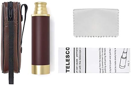 Pirate Monocular Telescope for Kids & Adults, Handheld Collapsible Brass Telescope 25x30 Zoomable Portable Pirate Spyglass for Cruise Ship Travel Watching Games Hiking Hunting and More