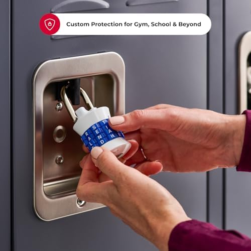 Master Lock Word Combination Lock, Set Your Own Word Letter Lock for Gym and School Lockers, Indoor Combo Padlock, Colors May Vary, 1535DWD