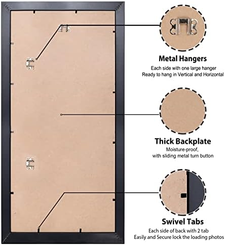 LaVie Home 8x24 Picture Frame Black, Panoramic Picture Frame for Wall Decoration, Classic Black Minimalist Style Suitable for Decorating Houses, Offices, Hotels(1 Pack)